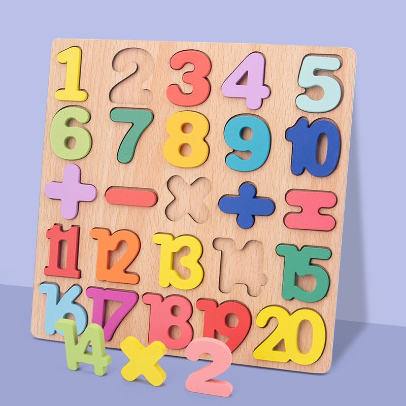 3D Wooden Alphabet Shape Matching  Puzzle Board
