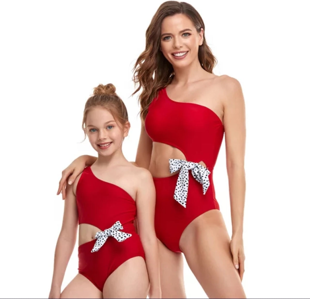 Floral Print Matching Mom and Daughter Swimsuits