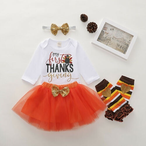 Thanksgiving 4Pcs Baby Outfits