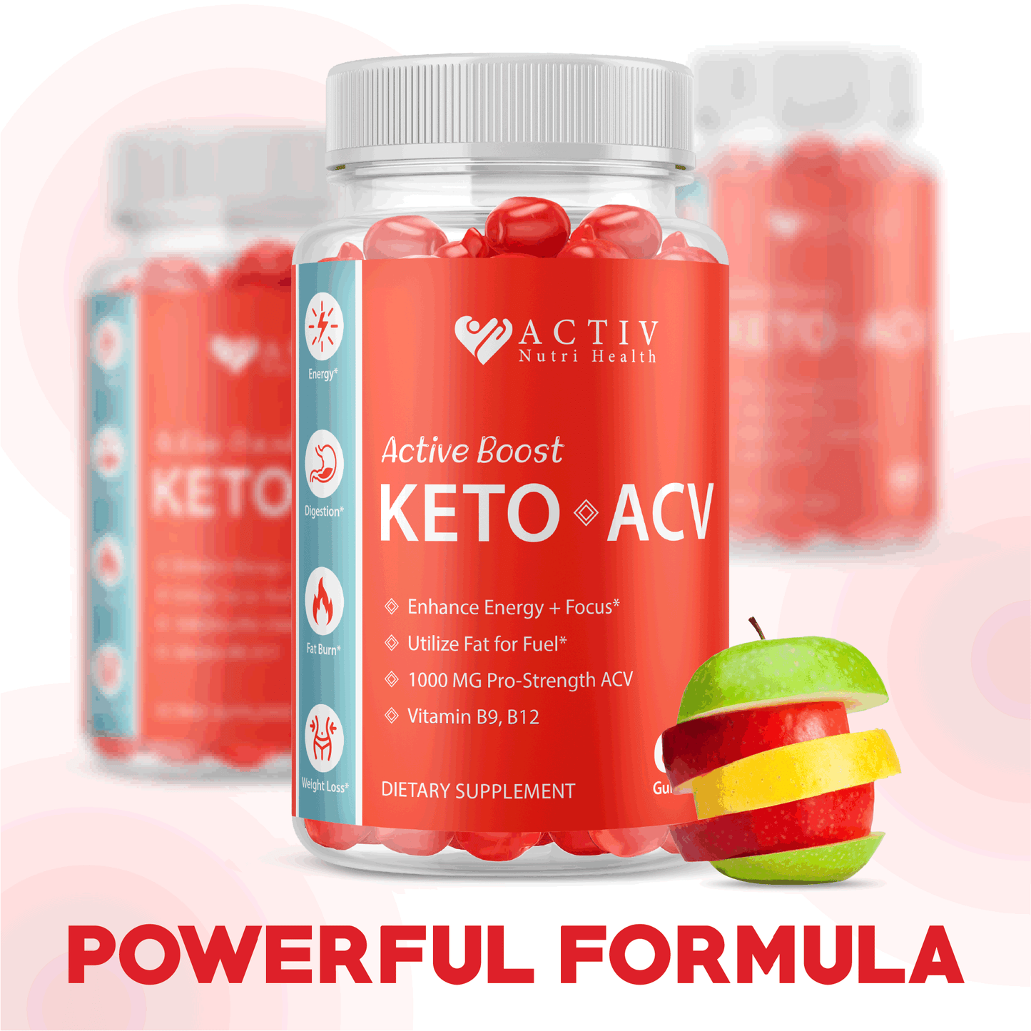 Activ Keto + Gummies; Active ACV Gummie; Advanced Diet Weight Loss AVC ACT; 60ct