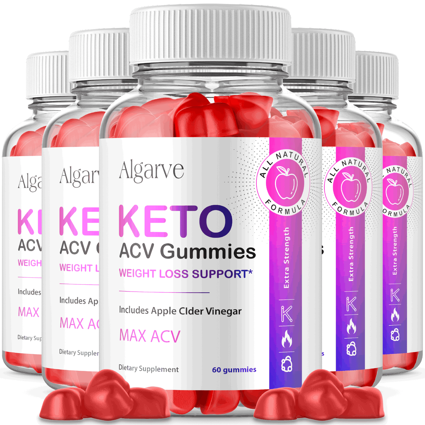 5pk Algarve Keto Gummies; Algrave ACV Gummie; Diet; Weight Loss Blend AVC; 300ct