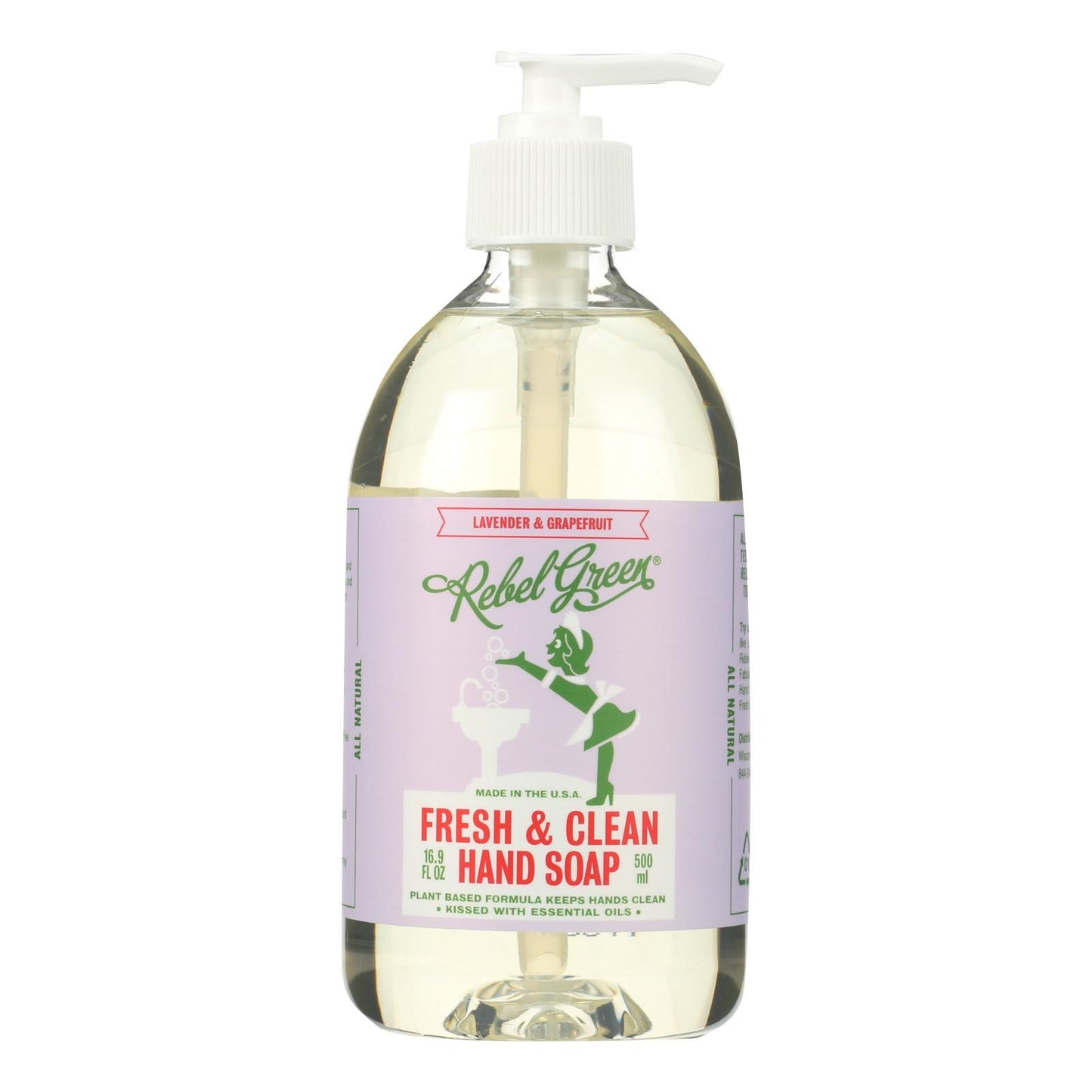 Rebel Green Hand Soap - Lavender - Case Of 4 - 16.9 Fl Oz