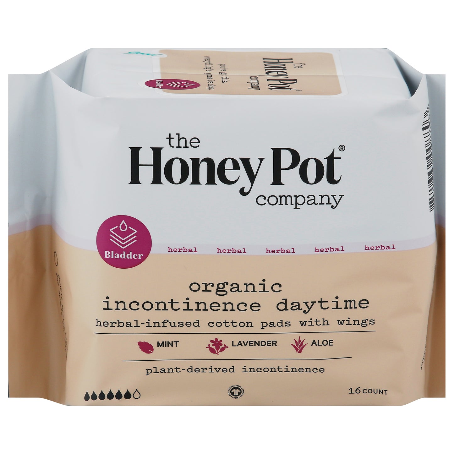 The Honey Pot - Pad Incont Day Herbal - 1 Each-16 Ct