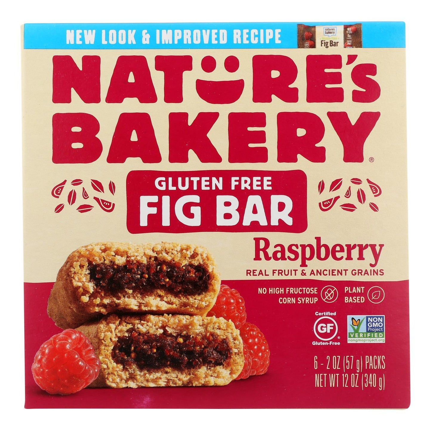 Nature's Bakery Gluten Free Fig Bar - Raspberry - Case Of 6 - 2 Oz.