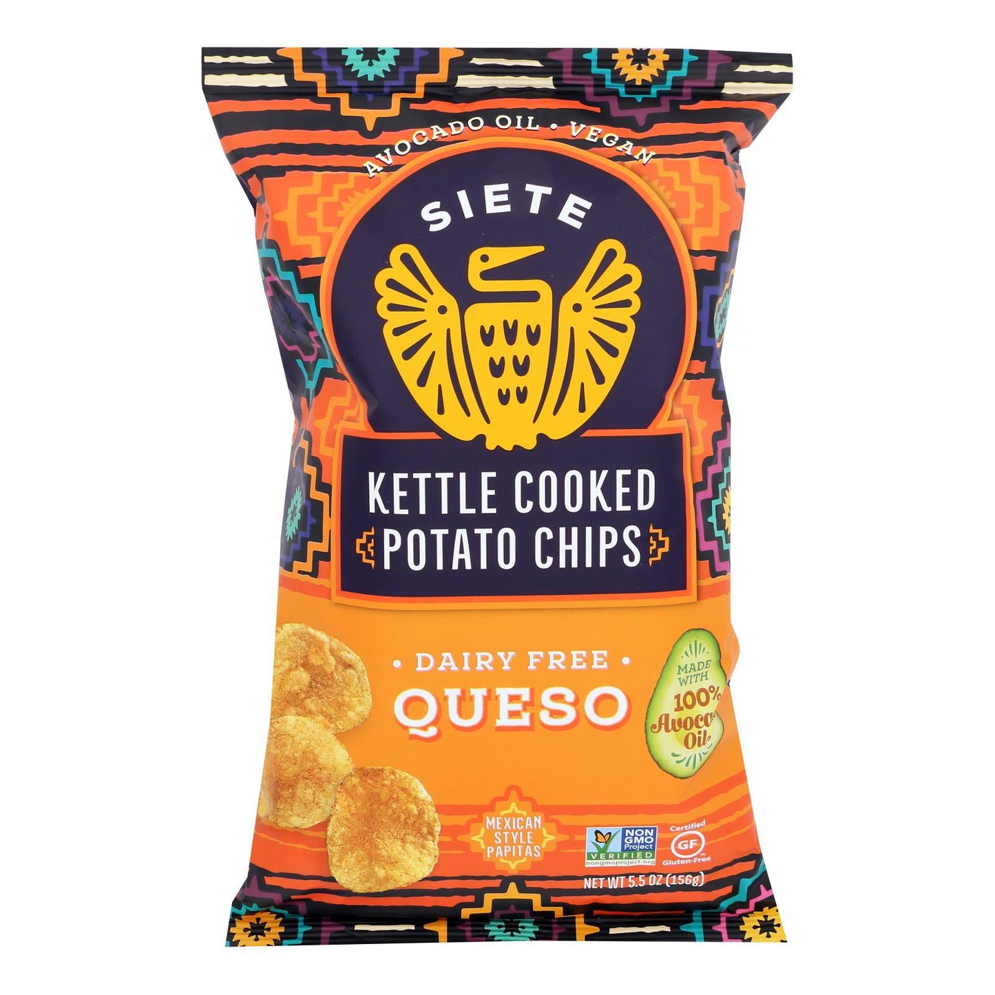 Siete - Kettle Chip Queso - Case Of 6-5.5 Oz