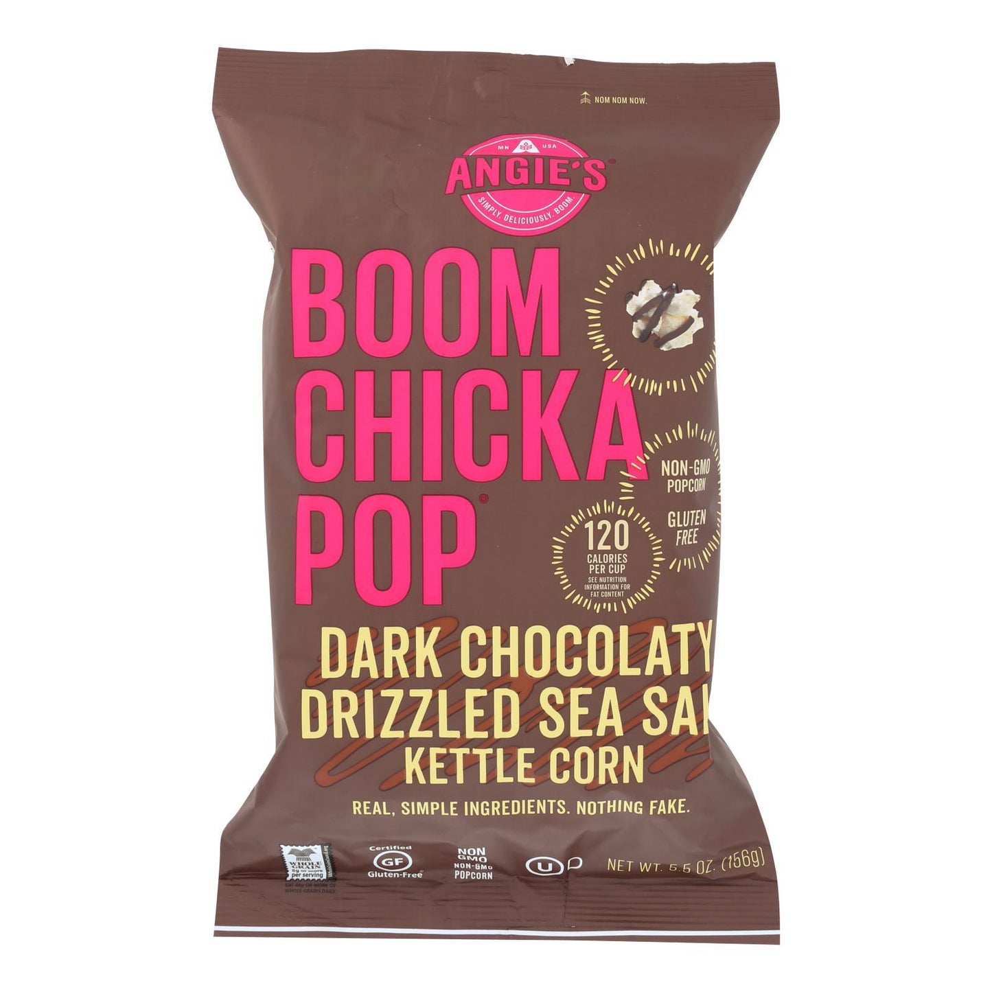 Angie's Kettle Corn Dark Chocolaty Drizzled Sea Salt - Case Of 12 - 5.5 Oz