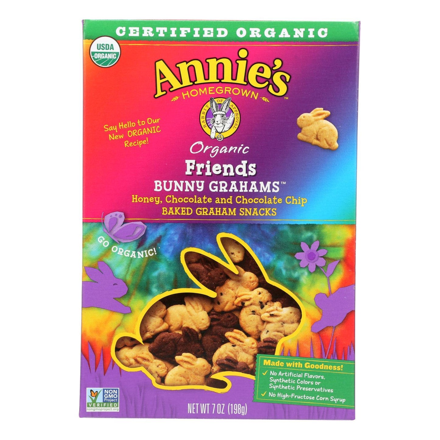 Annie's Homegrown Bunny Grahams Honey Chocolate And Chocolate Chip - Case Of 12 - 7 Oz