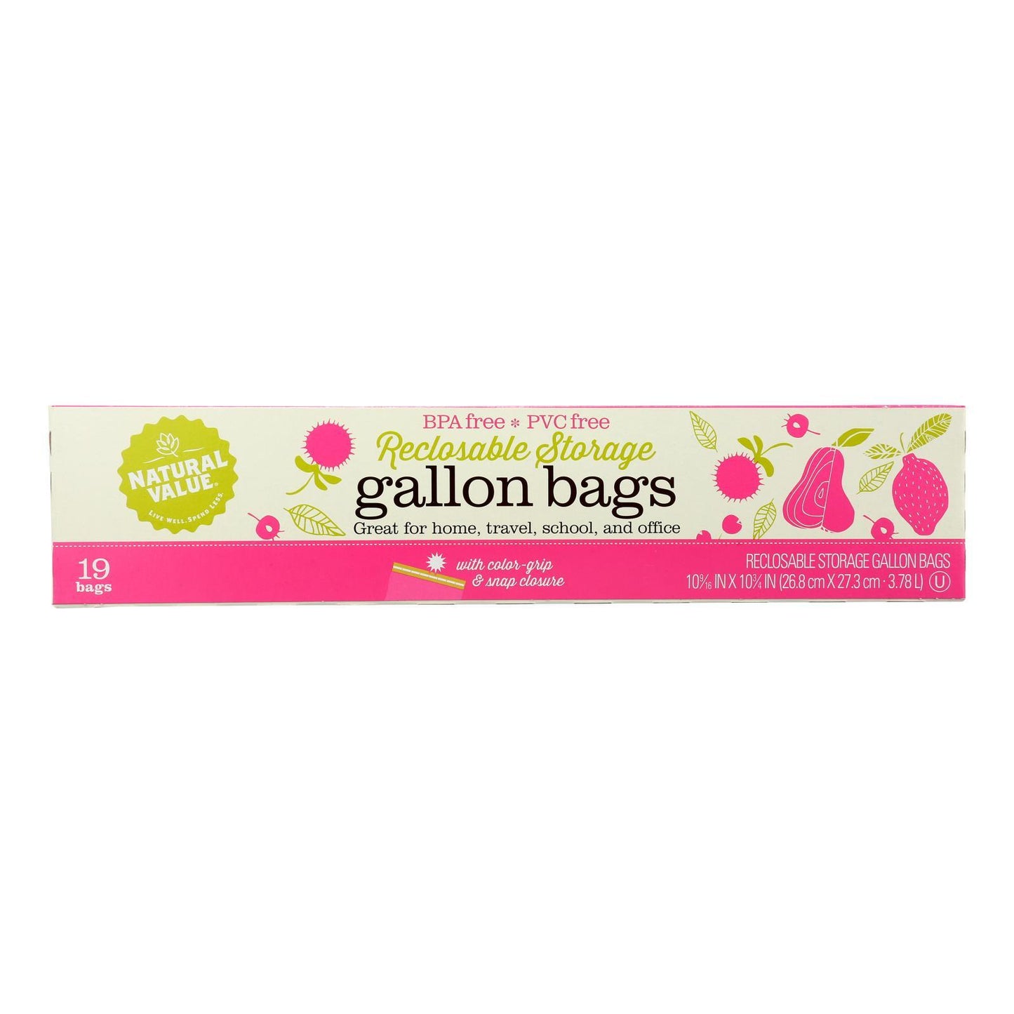 Natural Value - Storage Bags Gal Reclsble - Case Of 12 - 19 Ct