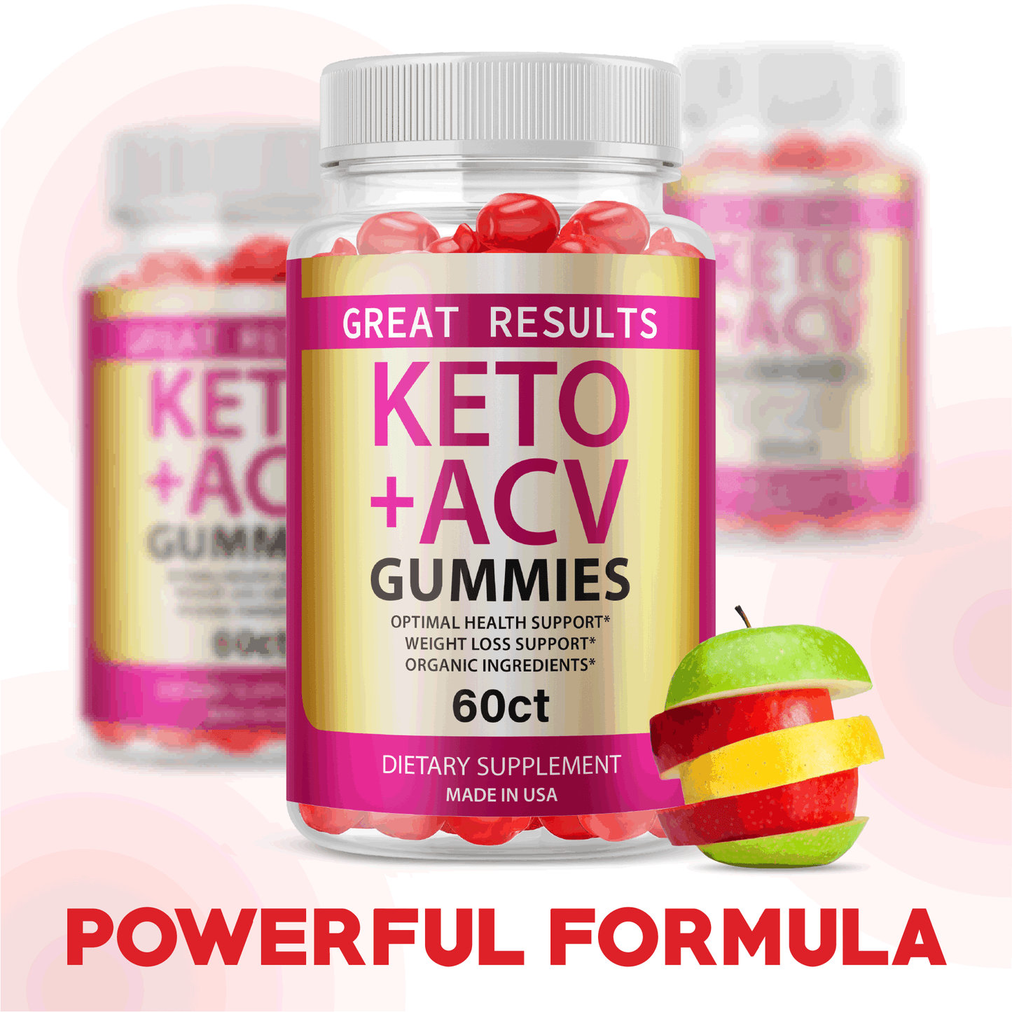 2 Great Results ACV Gummies; Great Keto Plus Gummies; Advanced Weight Loss; 120