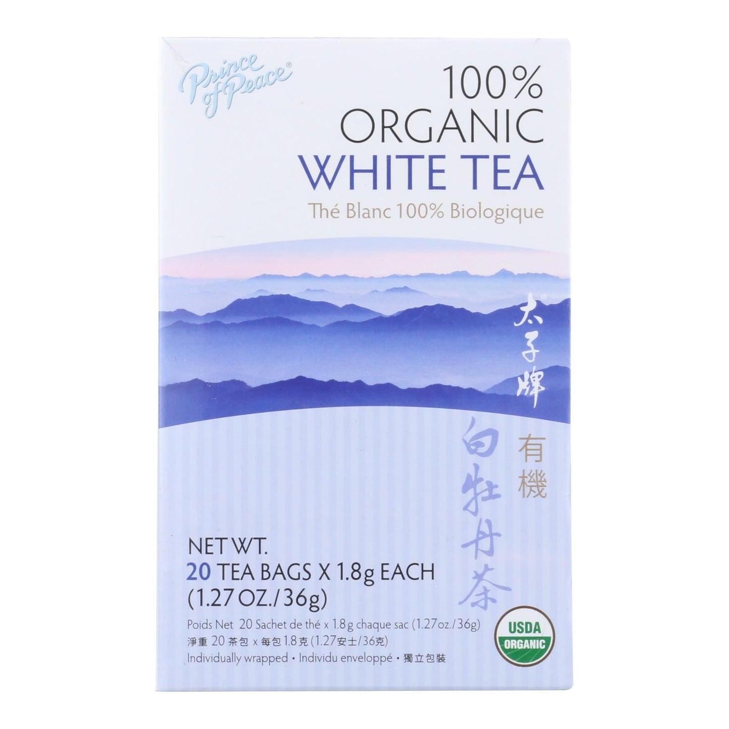 Prince Of Peace Organic Premium Peony White Tea - 20 Tea Bags