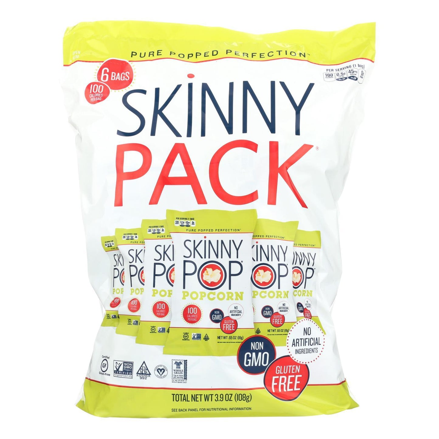 Skinnypop Popcorn 100 Calorie Popcorn Bags - Case Of 10 - 0.65 Oz.