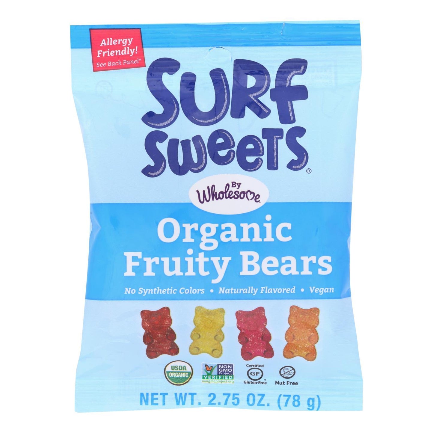 Surf Sweets Organic Fruity Bears - Case Of 12 - 2.75 Oz.