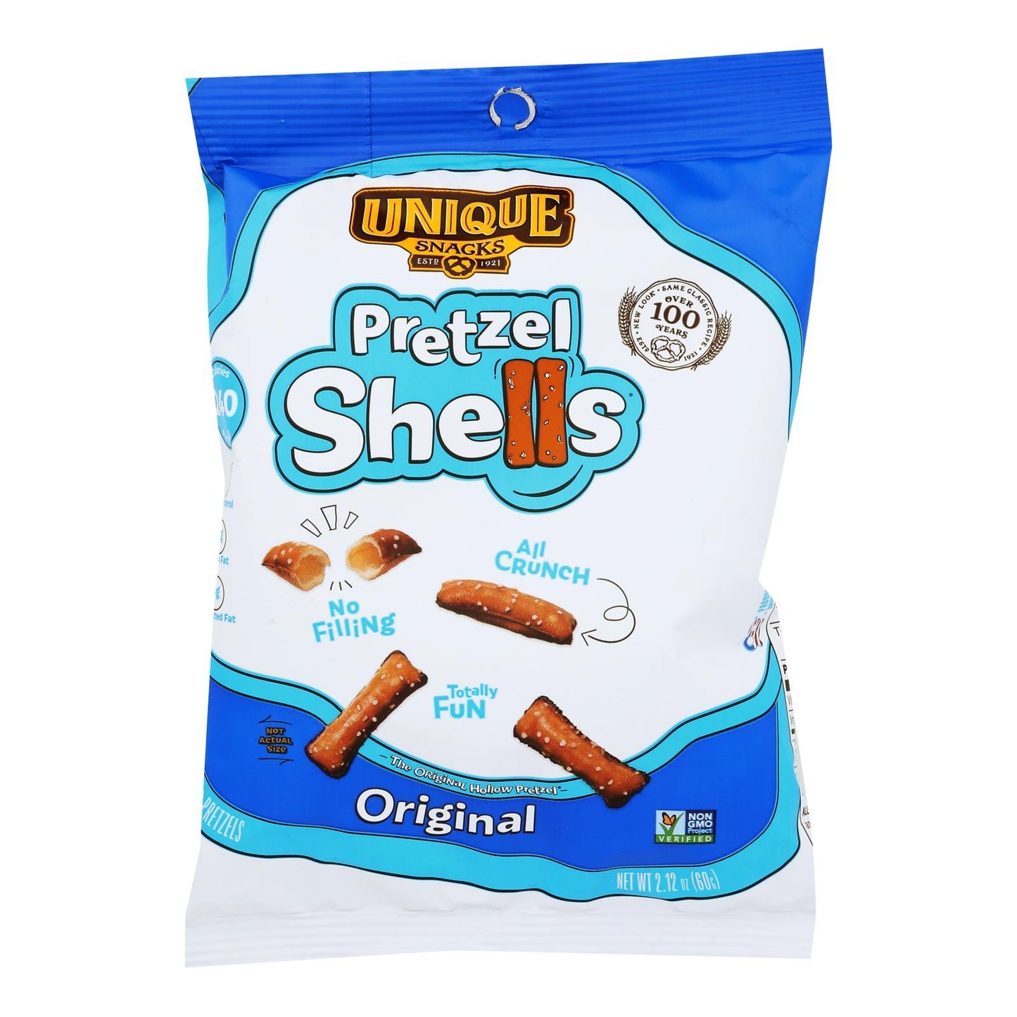 Unique Pretzels - Pretzels Shells - Original - Case Of 24 - 2.12 Oz.
