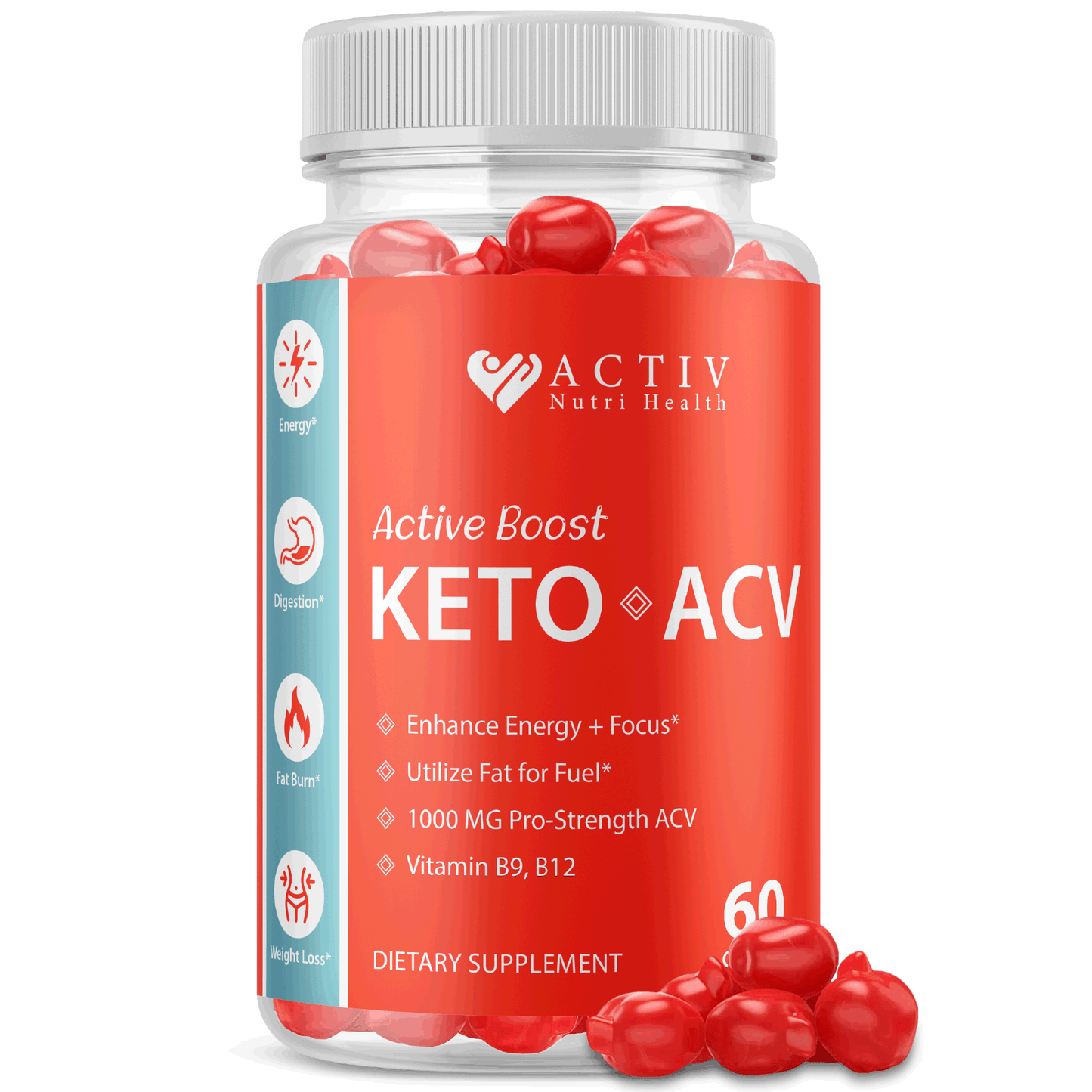 Activ Keto + Gummies; Active ACV Gummie; Advanced Diet Weight Loss AVC ACT; 60ct