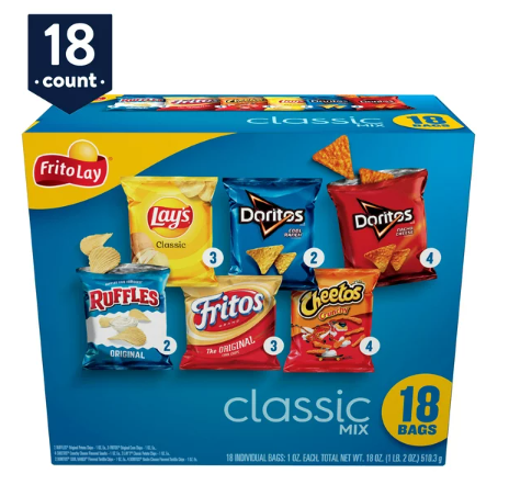 Frito-Lay Snacks Classic Mix Variety Pack;  1 oz;  18 Count (Assortment May Vary)